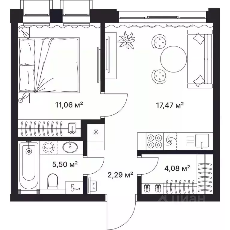 1-к кв. Владимирская область, Киржач ул. Свердлова, 10А (40.0 м) - Фото 1