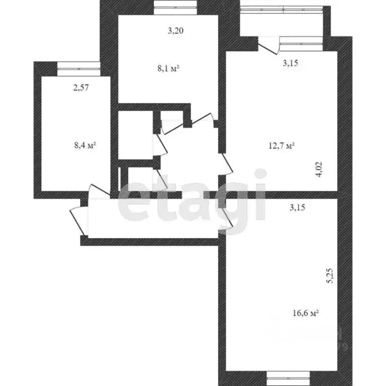 3-к кв. Белгородская область, Белгород ул. Губкина, 29 (60.0 м) - Фото 1