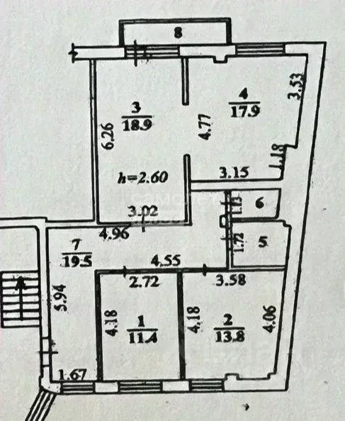 3-к кв. Иркутская область, Иркутск ул. Поленова, 15 (86.6 м) - Фото 2