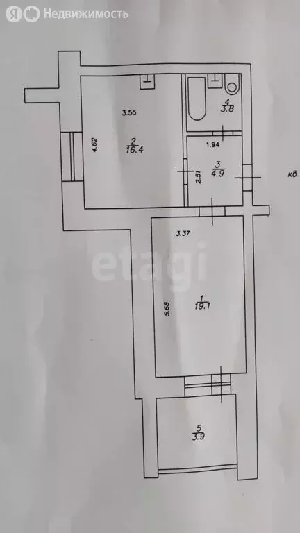 1-комнатная квартира: Казань, улица Адоратского, 1 (42.7 м) - Фото 1