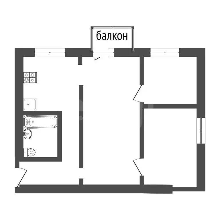 3-комнатная квартира: Ульяновск, улица Терешковой, 20 (47.6 м) - Фото 1