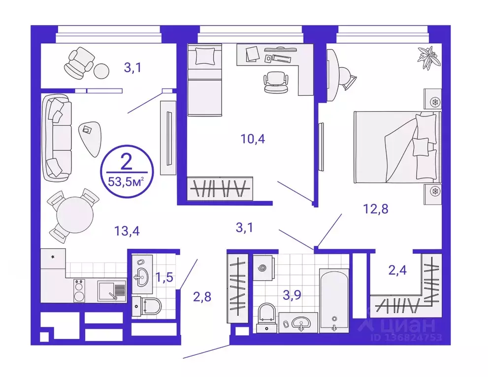 2-к кв. Свердловская область, Екатеринбург Уктус жилрайон, Астон ... - Фото 1