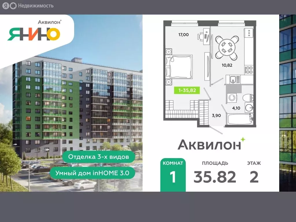 1-комнатная квартира: городской посёлок Янино-1, жилой комплекс ... - Фото 0