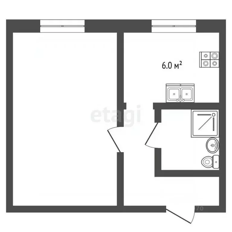 1-к кв. Московская область, Жуковский Клубная ул., 10 (22.6 м) - Фото 2