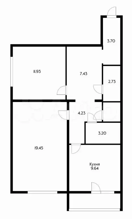 2-к. квартира, 70 м, 2/14 эт. - Фото 0