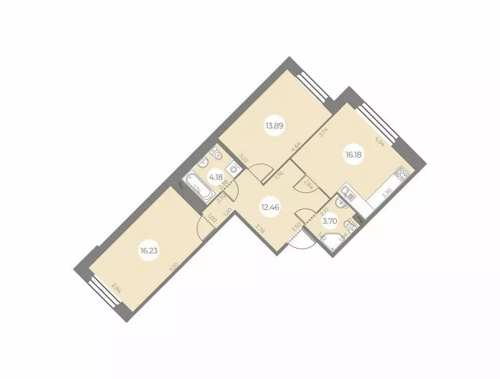 2-комнатная квартира: Санкт-Петербург, улица Маршала Захарова, 8 ... - Фото 0