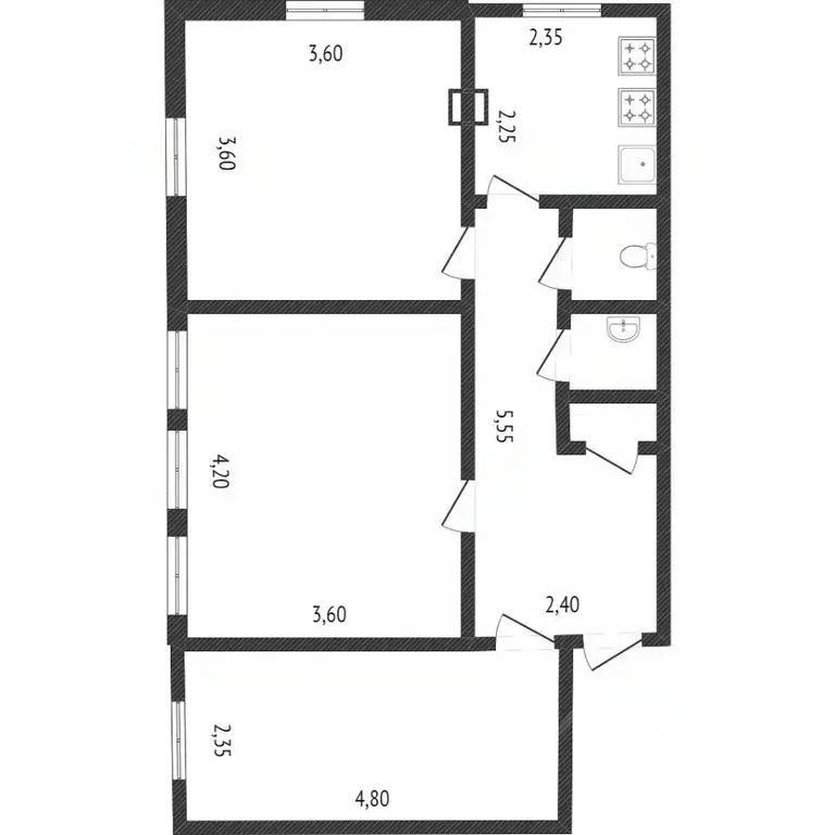 3-к кв. Омская область, Омск ул. 5-я Кордная, 15 (53.5 м) - Фото 1