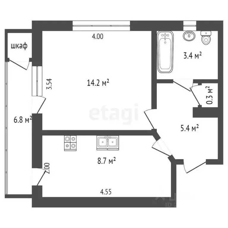 1-к кв. Севастополь просп. Генерала Острякова, 89 (30.0 м) - Фото 1