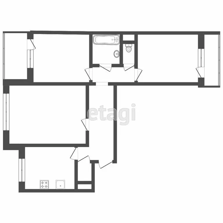 3-комнатная квартира: Саранск, улица Воинова, 26 (63.2 м) - Фото 1