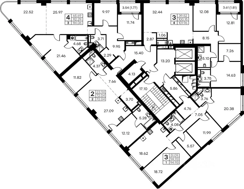 4-к кв. Санкт-Петербург ул. Челюскина, 10 (114.06 м) - Фото 2