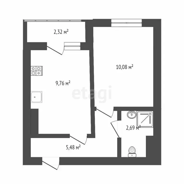 1-комнатная квартира: Краснодар, улица Григория Пономаренко, 45 (35.2 ... - Фото 0