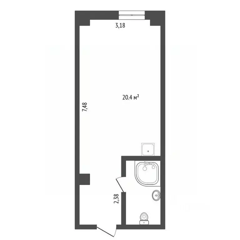 Студия Амурская область, Благовещенск ул. Воронкова, 4 (23.1 м) - Фото 2