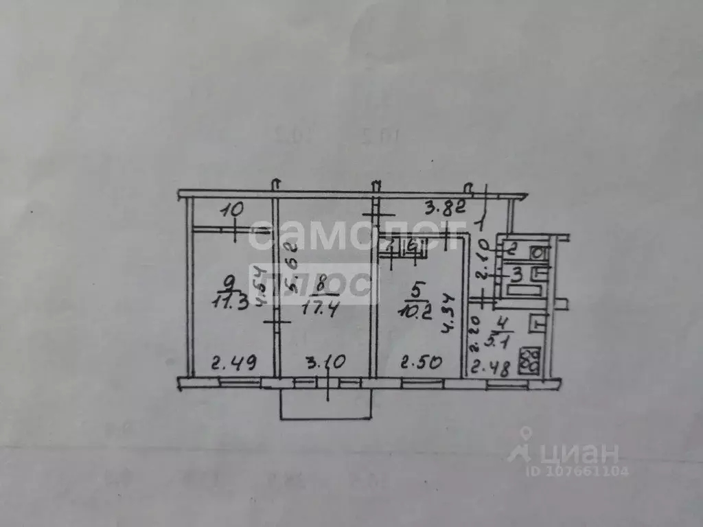 3-к кв. Липецкая область, Липецк ул. Гагарина, 107к1 (56.0 м) - Фото 2