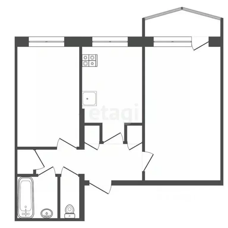 2-к кв. Саха (Якутия), Якутск Птицефабрика мкр, 6 (46.5 м) - Фото 1