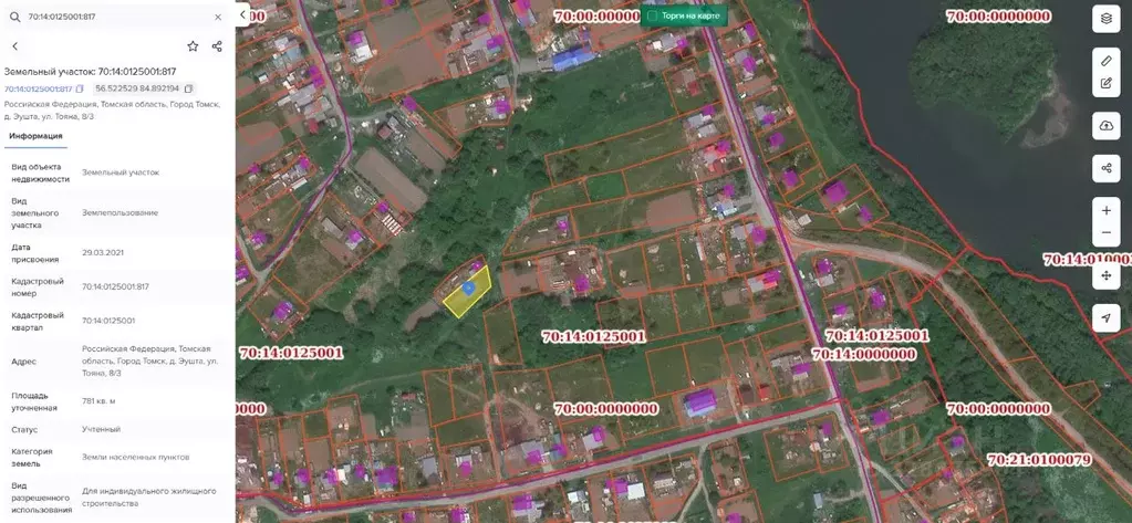 Участок в Томская область, Томск д. Эушта, ул. Тояна (7.8 сот.) - Фото 1