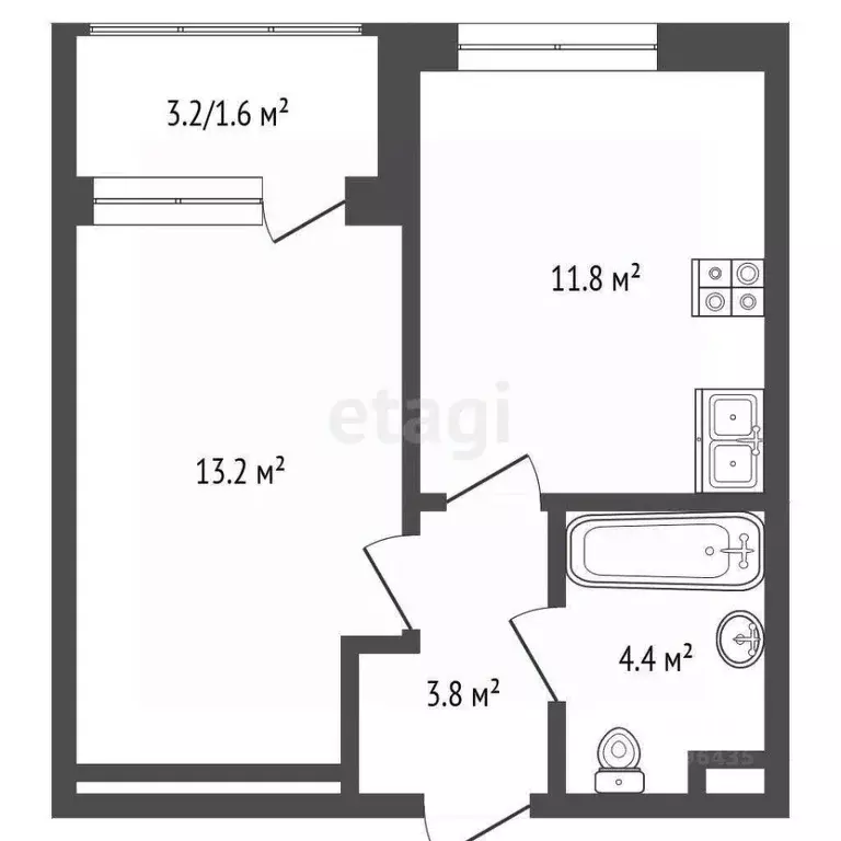 1-к кв. Московская область, Мытищи ул. Разведчика Абеля, 7к1 (34.8 м) - Фото 2
