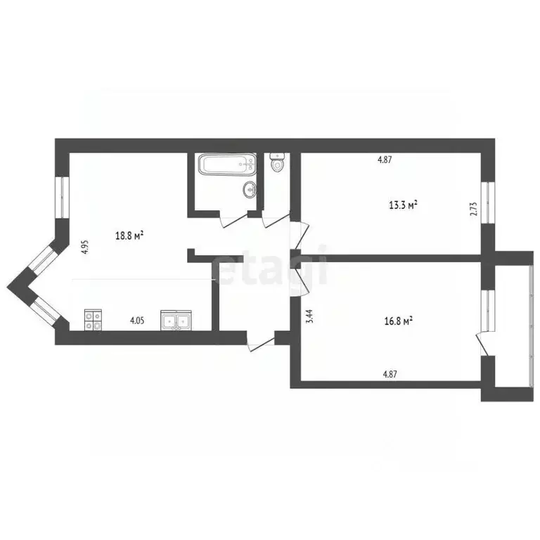 3-к кв. Белгородская область, Белгород ул. Губкина, 18а (60.0 м) - Фото 1