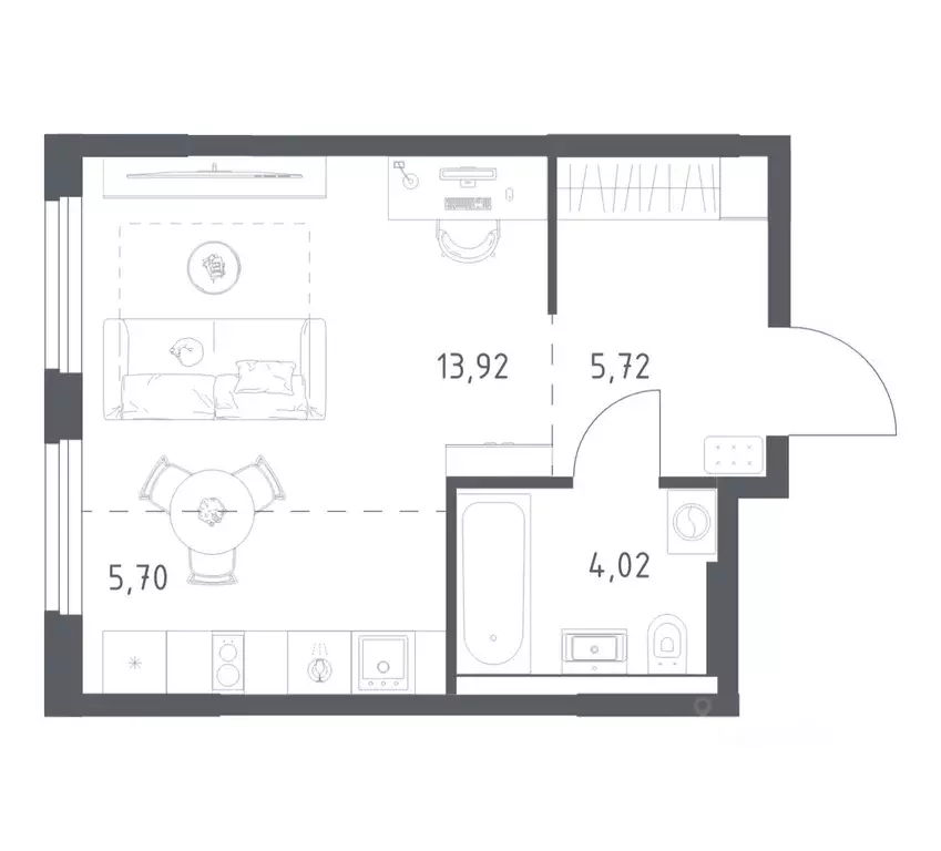 1-к кв. Башкортостан, Уфа ул. Минигали Губайдуллина, 8к9 (29.36 м) - Фото 1