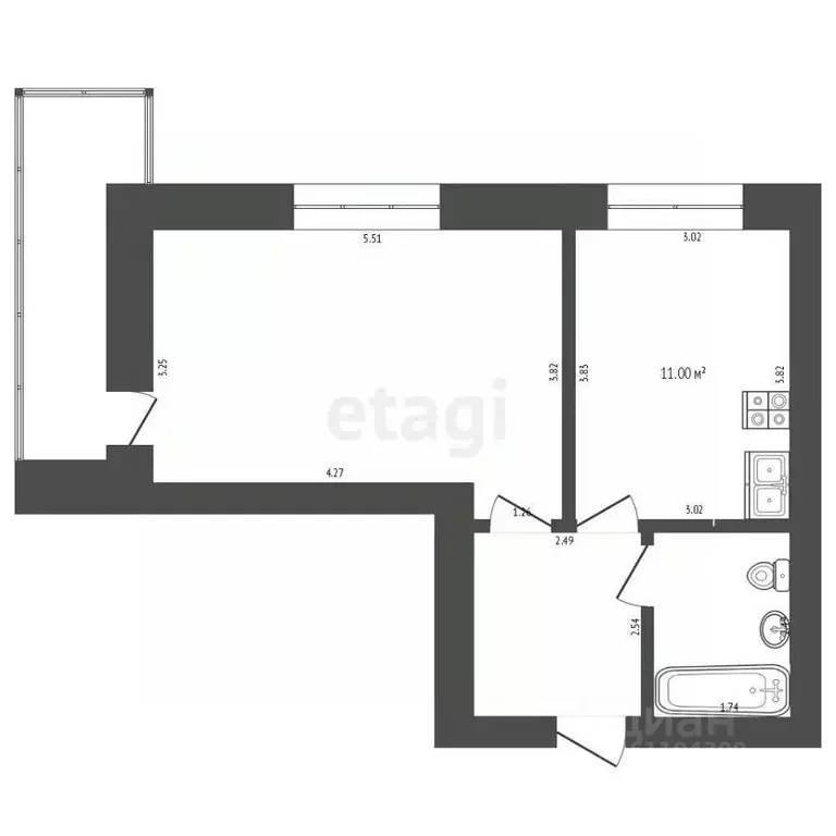 1-к кв. Мордовия, Саранск просп. Российской Армии, 18 (42.0 м) - Фото 2