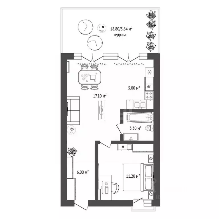 1-к кв. Челябинская область, Челябинский городской округ, пос. ... - Фото 2