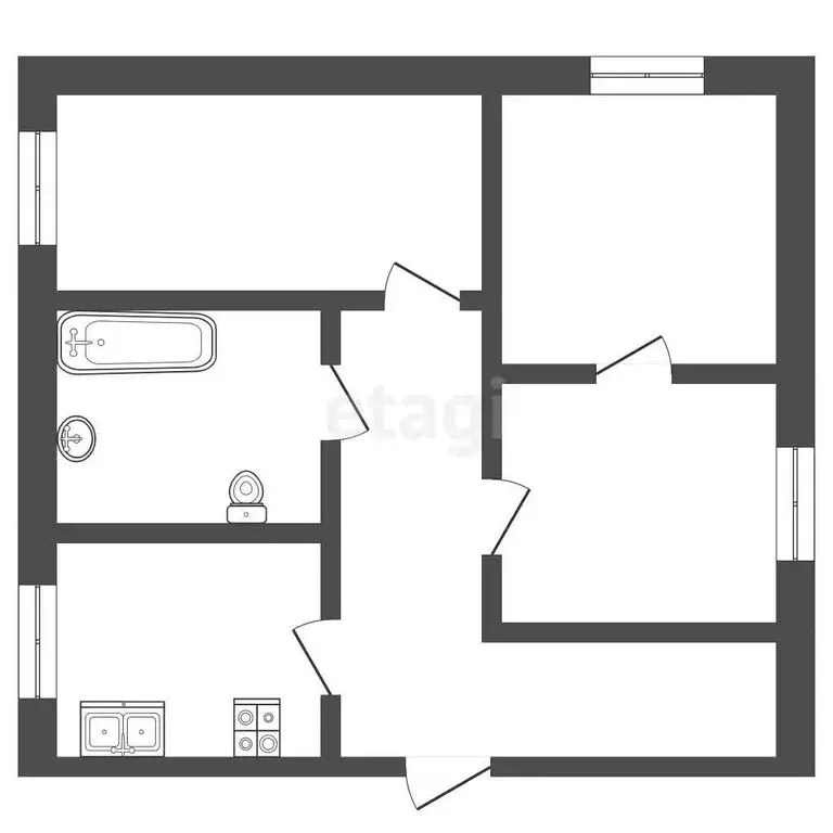 2-комнатная квартира: Пятигорск, проспект Кирова, 80 (43.1 м) - Фото 0