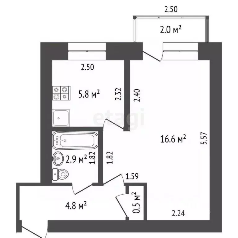1-к кв. Саха (Якутия), Якутск ул. Дзержинского, 33 (30.6 м) - Фото 1