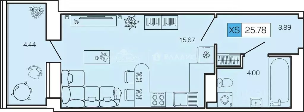 Студия Архангельская область, Архангельск ул. Гагарина, 44 (24.89 м) - Фото 2