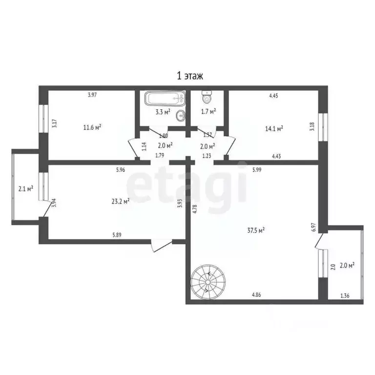 4-к кв. Тамбовская область, Тамбов ул. Рылеева, 61А (137.2 м) - Фото 2