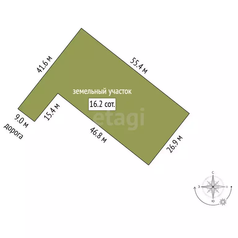 Участок в деревня Низино, Голицынская улица (16.2 м) - Фото 1