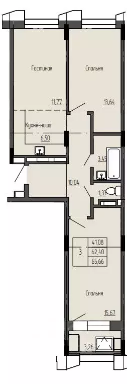 3-к кв. Саха (Якутия), Якутск ул. Чкалова, 39А (65.66 м) - Фото 0