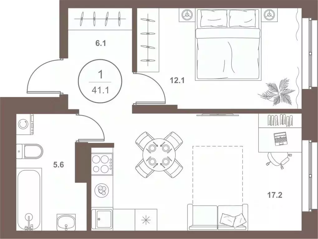 1-к кв. Пензенская область, Пенза Арбеково жилрайон, Дальнее Арбеково ... - Фото 2