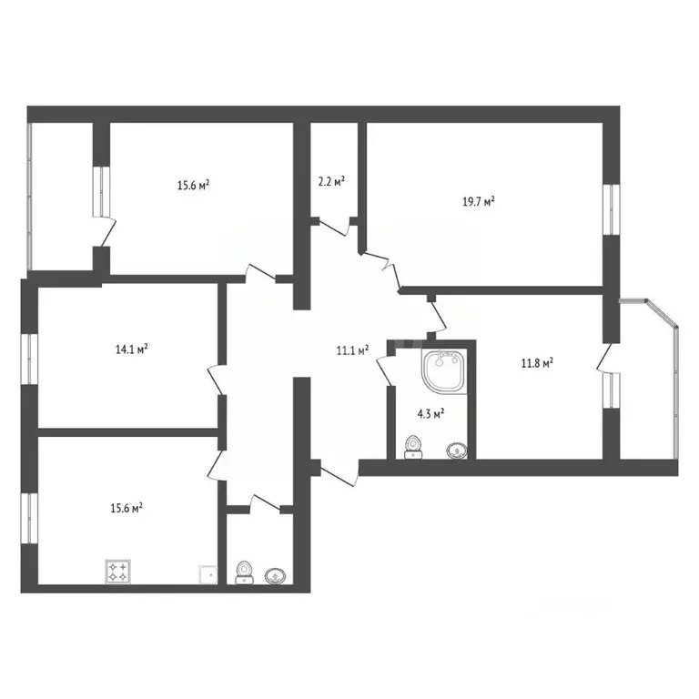 3-к кв. Амурская область, Благовещенск Октябрьская ул., 130 (105.9 м) - Фото 2
