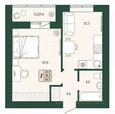 1-к кв. Самарская область, Волжский район, Смышляевка городское ... - Фото 1