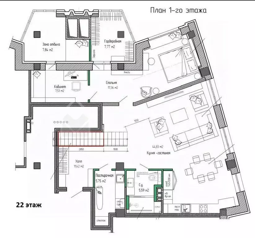 3-к кв. Омская область, Омск Сенная ул., 30 (162.8 м) - Фото 1