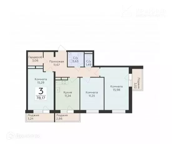 Продаётся 3-к квартира, 74.12 м - Фото 1