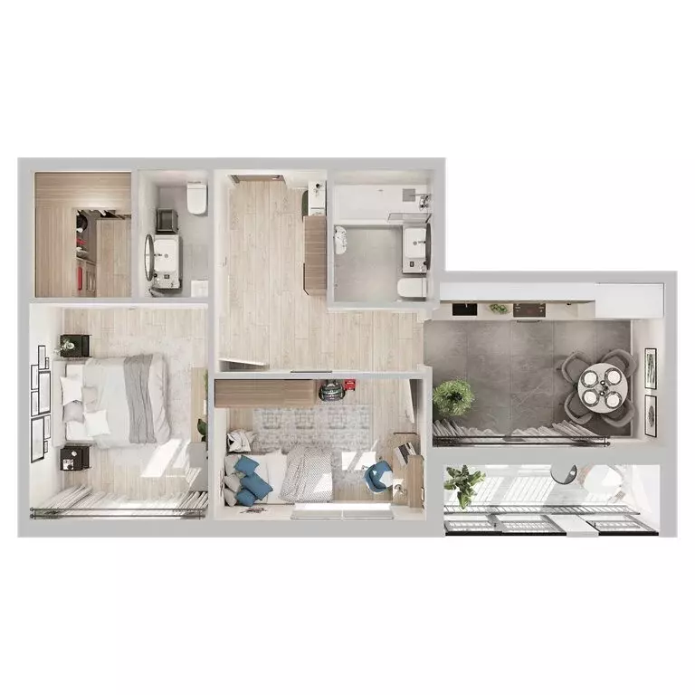 2-комнатная квартира: Кострома, микрорайон Новый город (56.2 м) - Фото 2