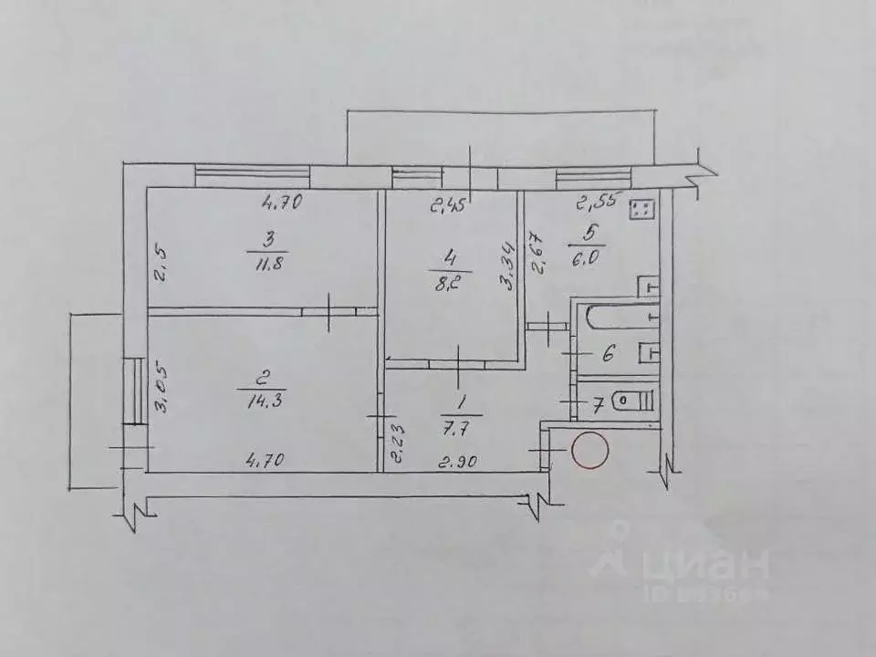3-к кв. Крым, Симферопольский район, с. Мирное ул. Белова, 26 (53.86 ... - Фото 2