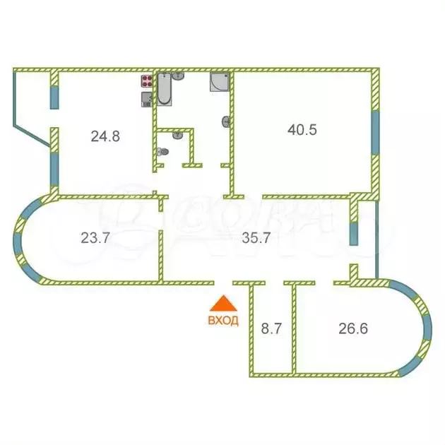 3-к. квартира, 178 м, 5/7 эт. - Фото 0