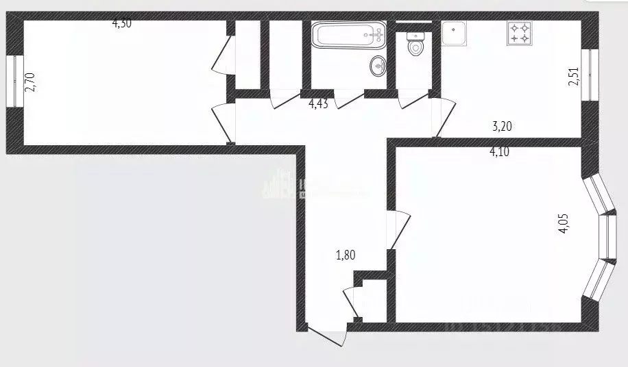 2-к кв. Ямало-Ненецкий АО, Новый Уренгой Надымская ул., 5А (57.3 м) - Фото 1