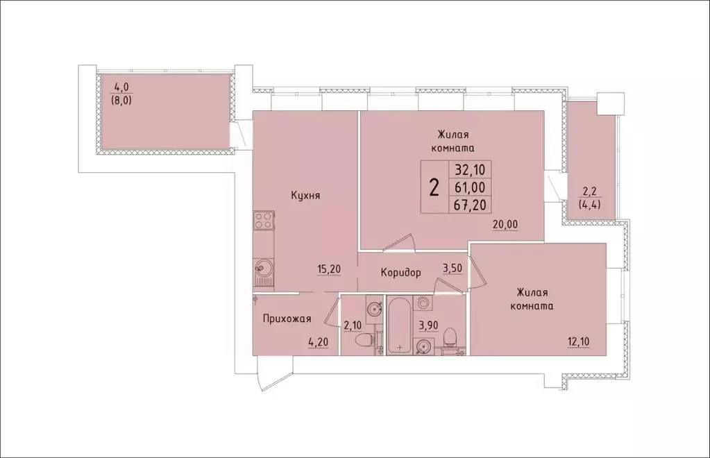 2-к кв. Кировская область, Киров Хлебозаводской проезд, 6 (67.2 м) - Фото 1