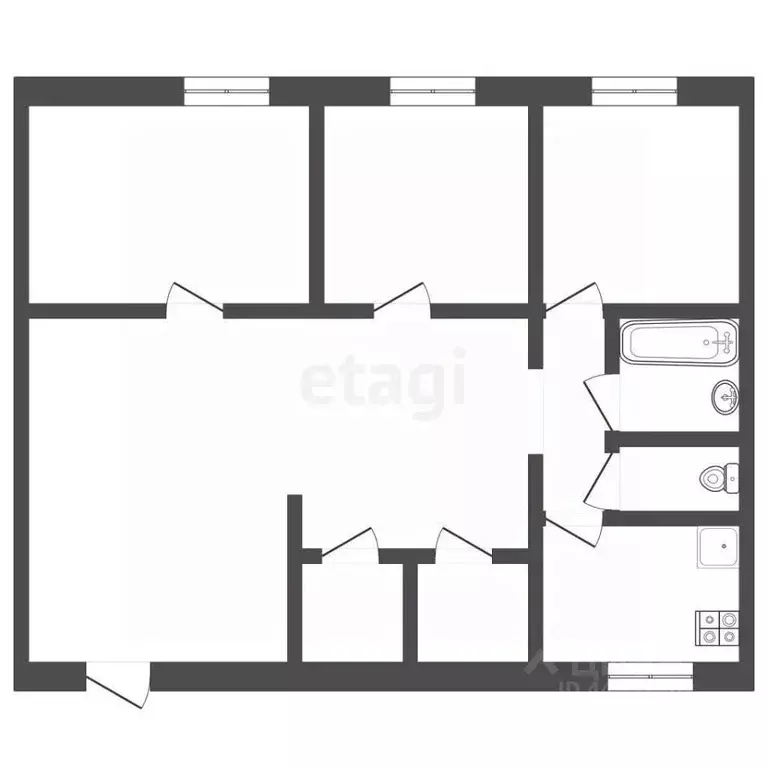 3-к кв. Челябинская область, Челябинск Туруханская ул., 39 (29.4 м) - Фото 2