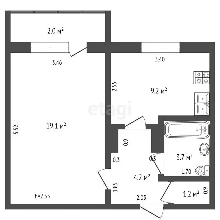 1-комнатная квартира: Саранск, улица Миронова, 5 (38 м) - Фото 1