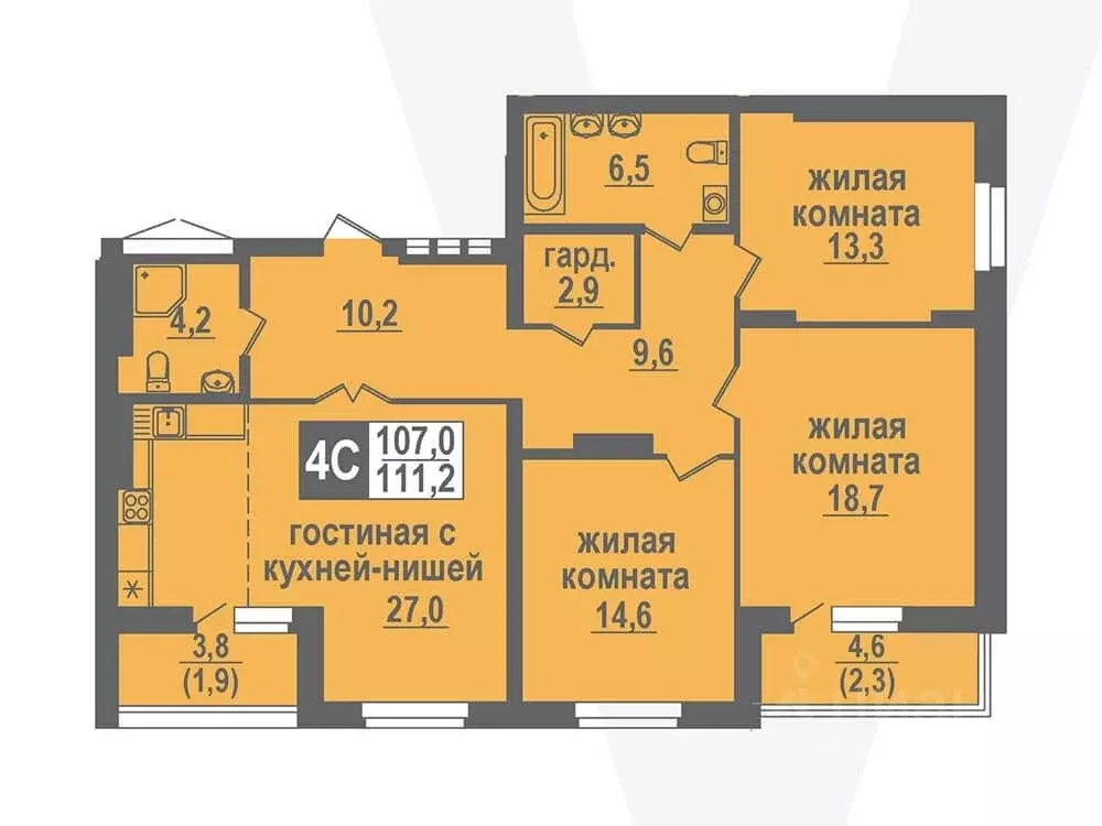 4-к кв. Новосибирская область, Кольцово рп просп. Никольский, 18 . - Фото 0