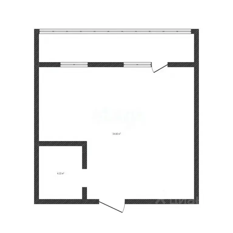 Студия Алтайский край, Бийск Ударная ул., 6/1 (34.6 м) - Фото 1