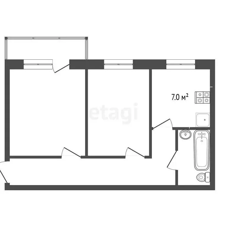 2-комнатная квартира: Миасс, улица 8 Июля, 13 (38.1 м) - Фото 1