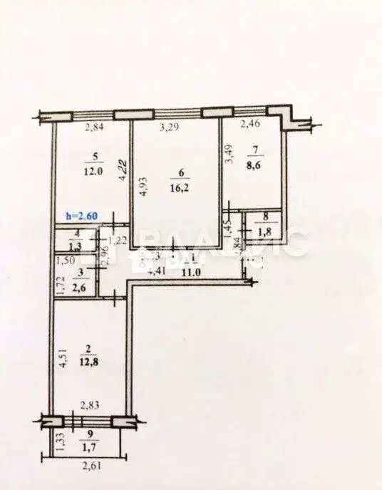 3-к кв. Башкортостан, Стерлитамак ул. Артема, 21Б (68.0 м) - Фото 2