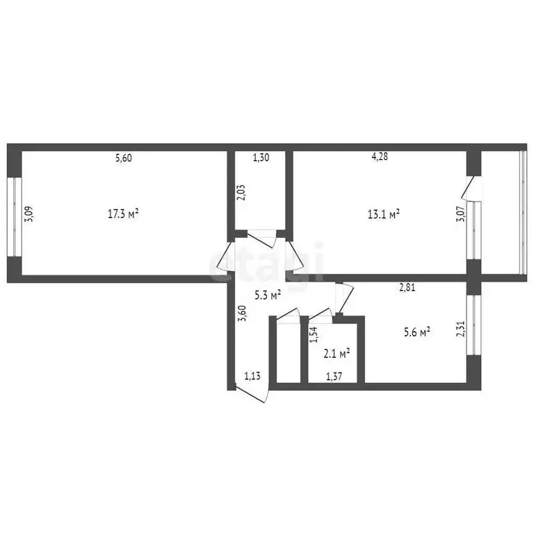 2-комнатная квартира: Кемерово, проспект Шахтёров, 34А (45.1 м) - Фото 1