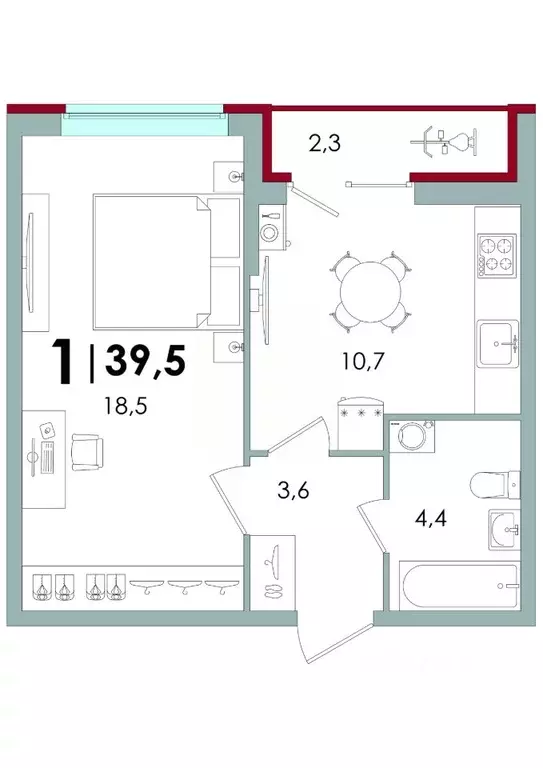 1-к кв. Тверская область, Тверь Южный мкр,  (39.5 м) - Фото 0