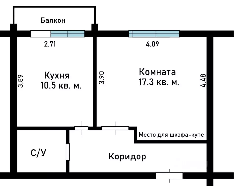 1-к кв. Томская область, Томск Большая Подгорная ул., 38 (39.7 м) - Фото 2