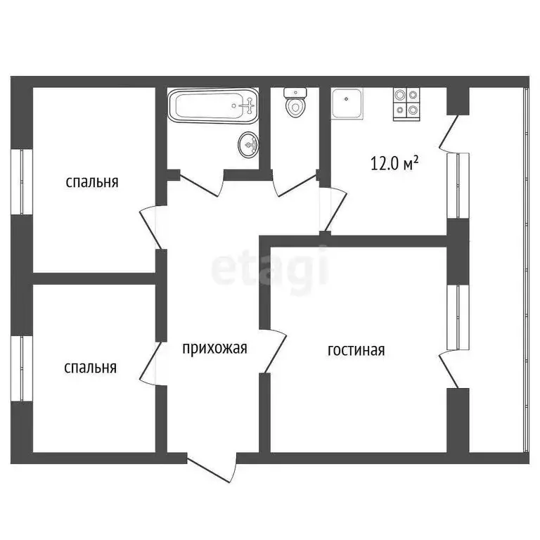 3-комнатная квартира: Щёлково, микрорайон Богородский, 5 (76 м) - Фото 0